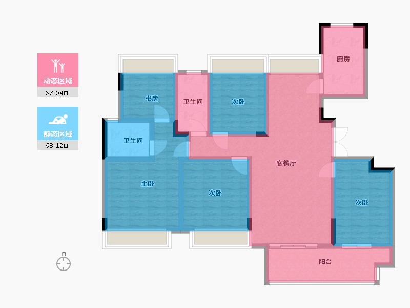 安徽省-淮北市-吾悦华府-119.96-户型库-动静分区