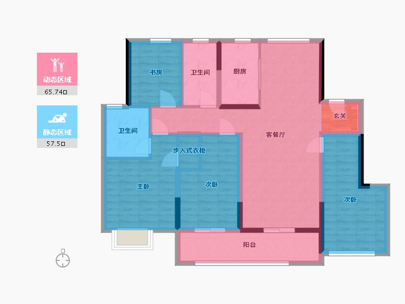 浙江省-宁波市-臻和院-109.94-户型库-动静分区