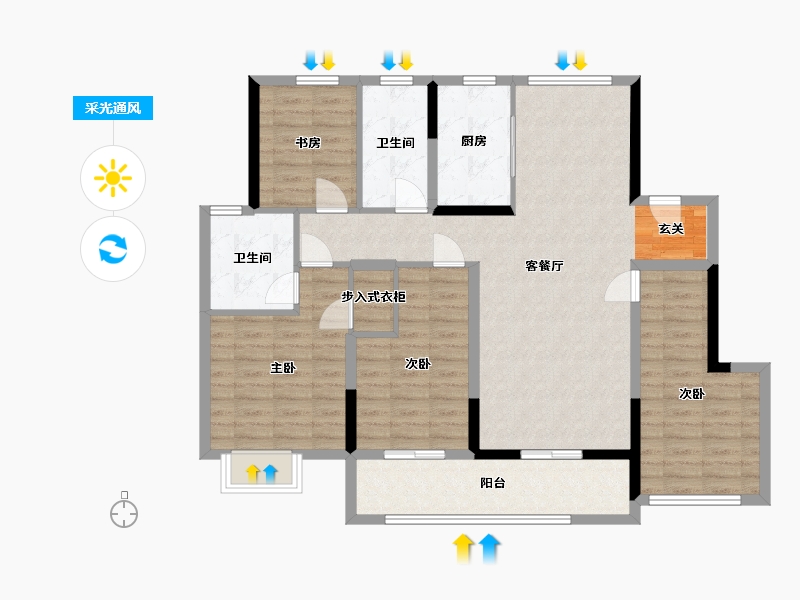 浙江省-宁波市-臻和院-109.94-户型库-采光通风