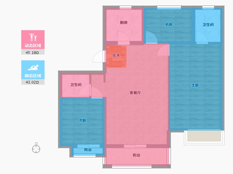 浙江省-宁波市-石榴十里春风-79.00-户型库-动静分区