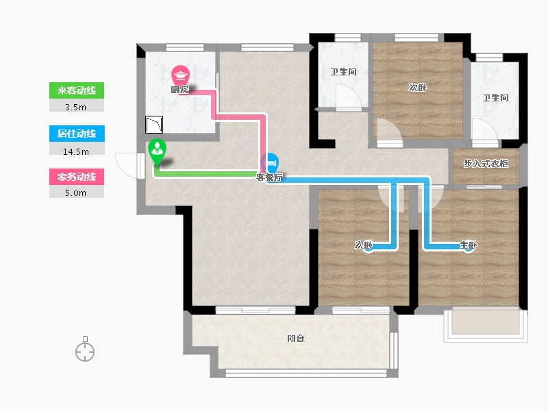 河南省-郑州市-绿地花语城-87.65-户型库-动静线