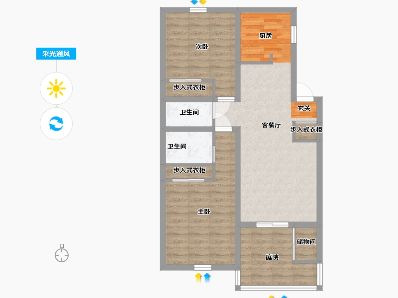 Florida-Leon-Meridian Place Apartments-75.38-户型库-采光通风