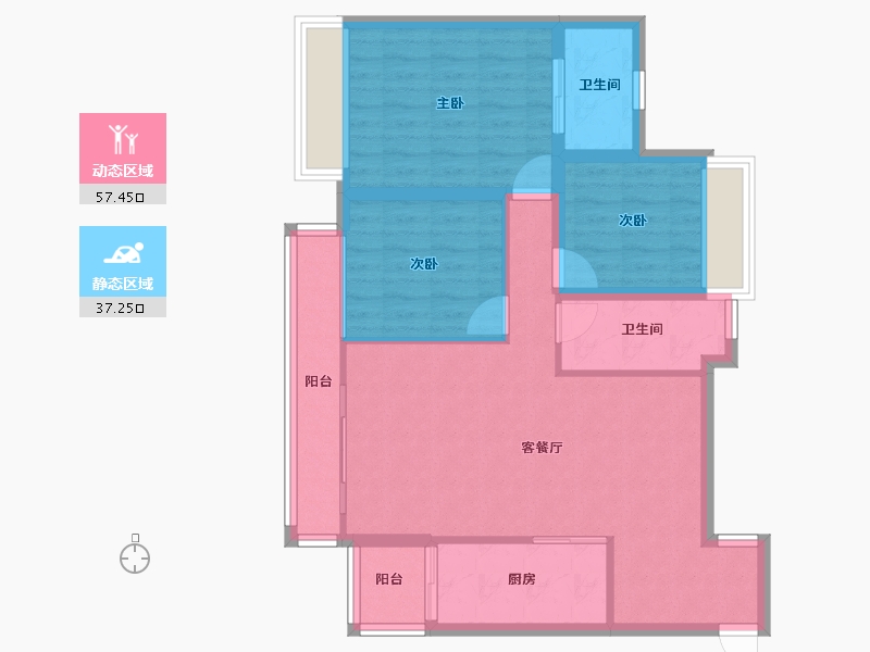 四川省-巴中市-颐和春天-84.81-户型库-动静分区