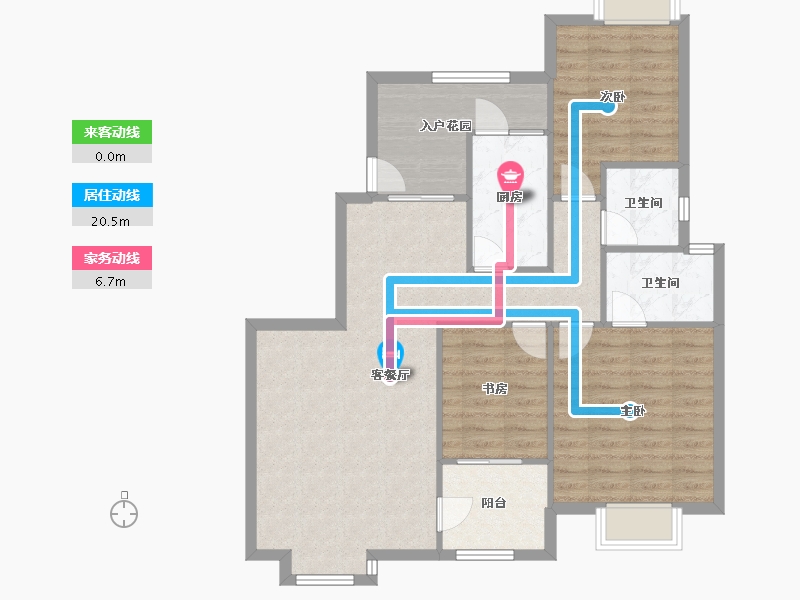 陕西省-西安市-曲江明珠-92.89-户型库-动静线