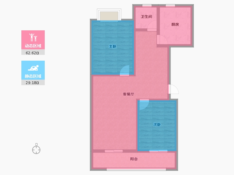 陕西省-宝鸡市-岐星花园-81.75-户型库-动静分区