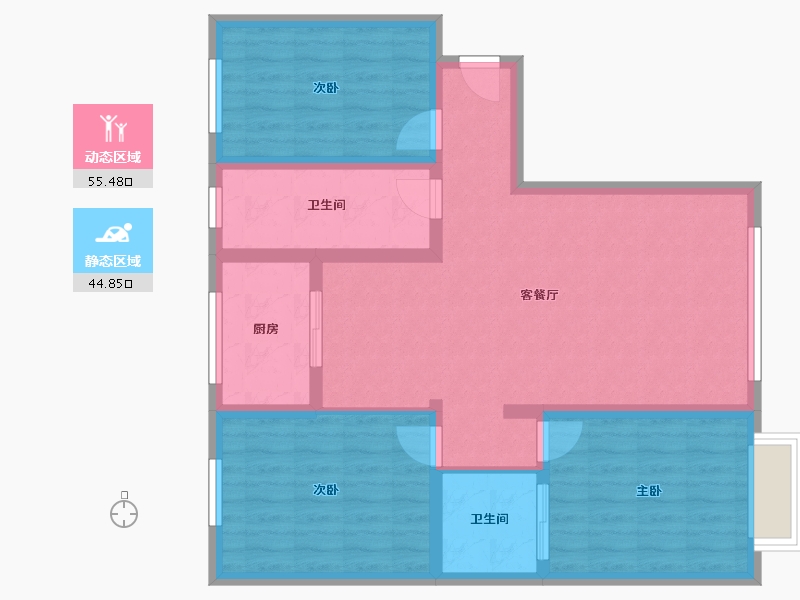 甘肃省-张掖市-世贸大厦城市综合体-89.65-户型库-动静分区