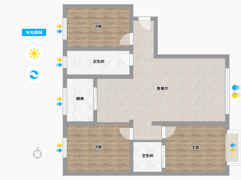 甘肃省-张掖市-世贸大厦城市综合体-89.65-户型库-采光通风