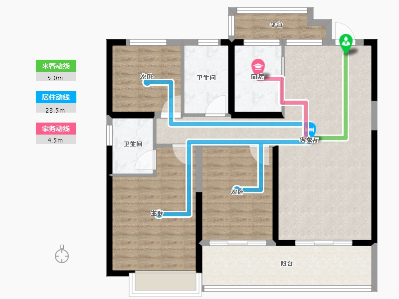 安徽省-安庆市-置地安庆中心-104.00-户型库-动静线