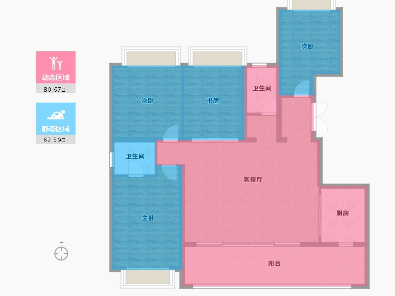 重庆-重庆市-北大资源紫境府-130.38-户型库-动静分区