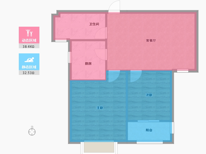 上海-上海市-外冈新苑-64.99-户型库-动静分区