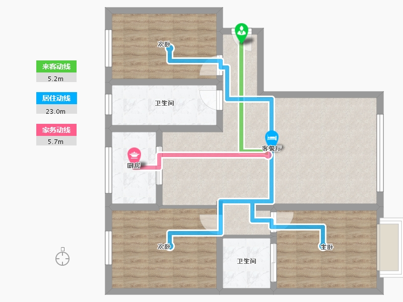 甘肃省-张掖市-世贸大厦城市综合体-89.65-户型库-动静线