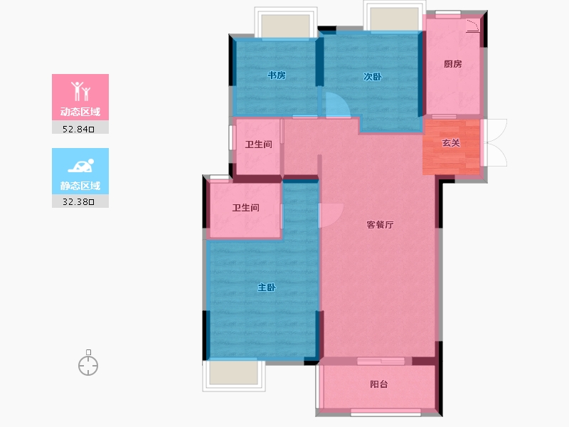 湖北省-武汉市-融侨方圆-76.11-户型库-动静分区