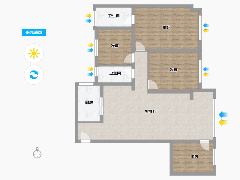 四川省-泸州市-南岸花城-95.00-户型库-采光通风