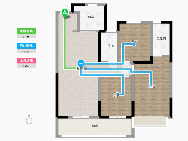 安徽省-合肥市-融创・滨湖印-91.75-户型库-动静线