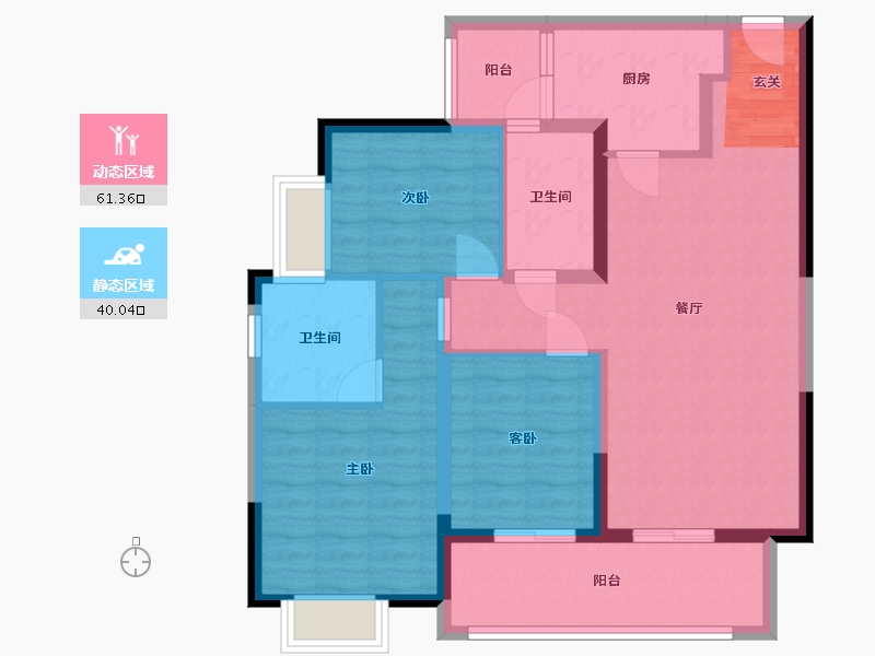 四川省-成都市-中海万锦熙岸二期-90.19-户型库-动静分区