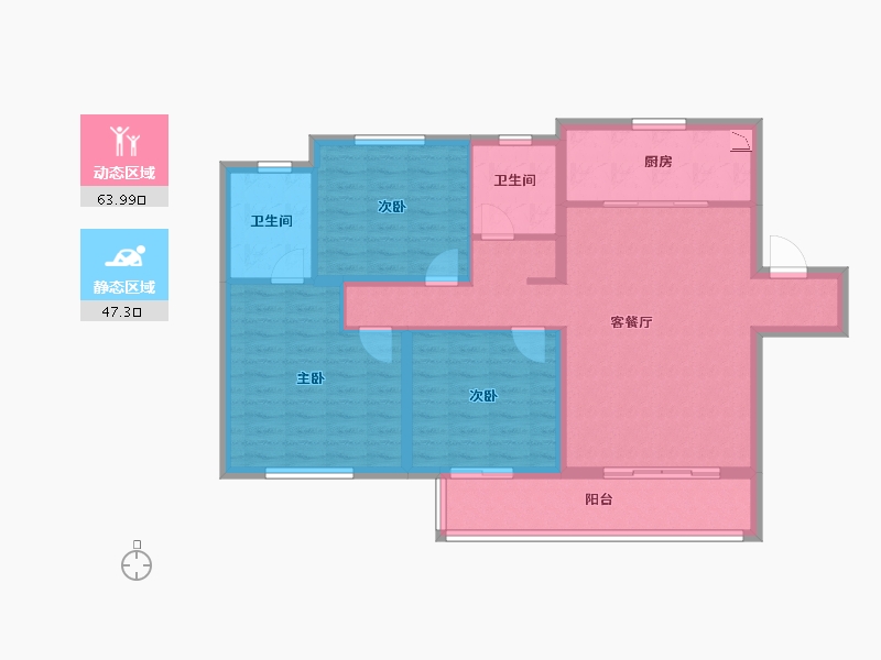 陕西省-西安市-中南菩悦东望城-100.00-户型库-动静分区