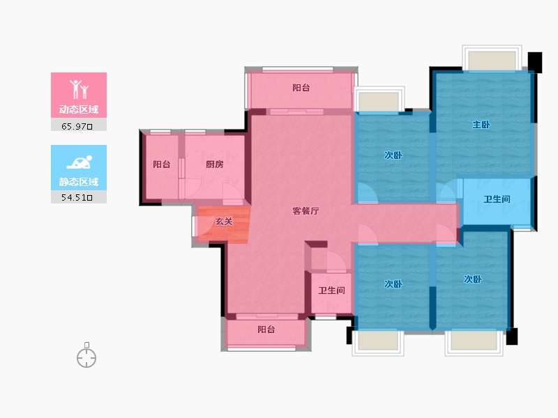 四川省-成都市-城投美庐-106.49-户型库-动静分区