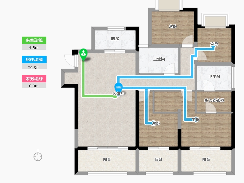 云南省-昆明市-湖畔俊园-107.24-户型库-动静线