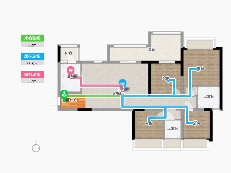 四川省-成都市-观岭国际社区翡翠湾-95.06-户型库-动静线