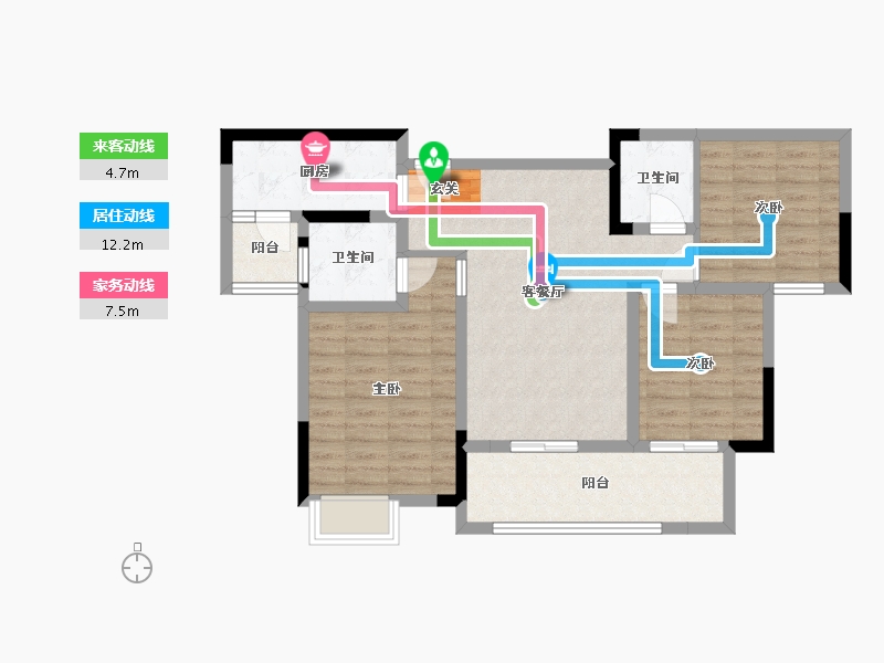 四川省-成都市-人居越秀紫云府项目-83.30-户型库-动静线