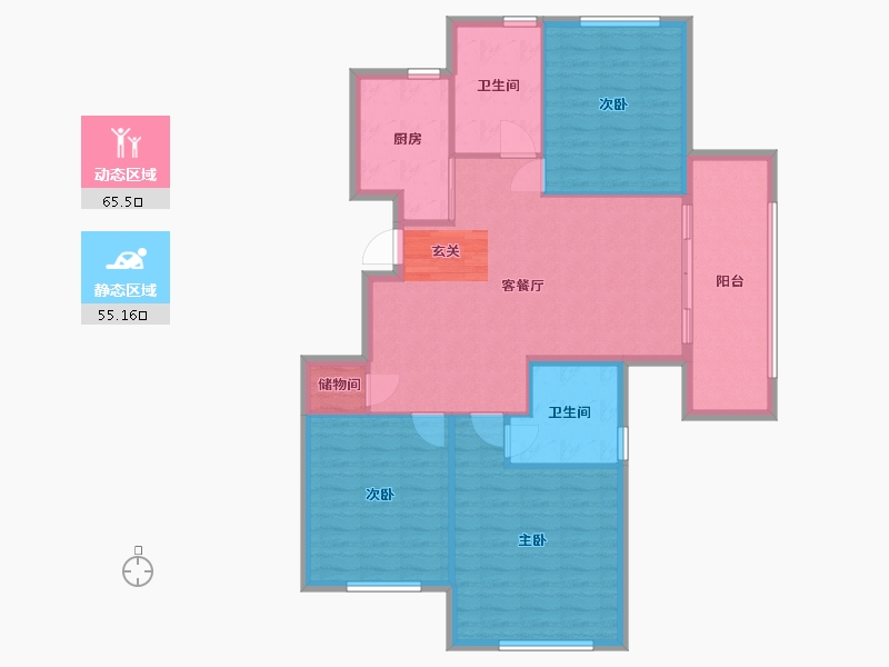 浙江省-湖州市-禹悦府-110.44-户型库-动静分区