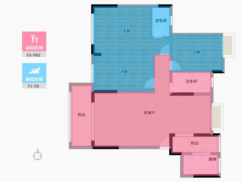 湖北省-宜昌市-上上城二期-109.86-户型库-动静分区