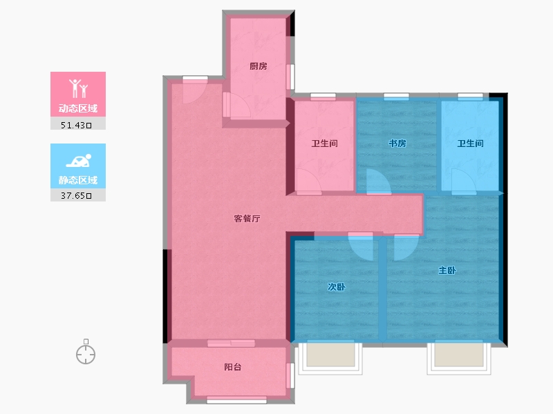 江苏省-徐州市-华地紫御府-79.00-户型库-动静分区