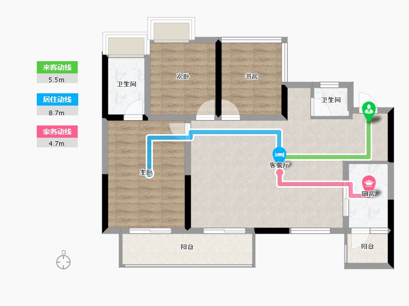 四川省-达州市-绿地城-87.83-户型库-动静线