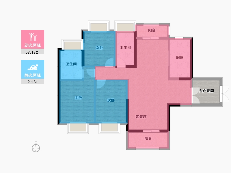 广东省-东莞市-盛和雅颂-100.18-户型库-动静分区