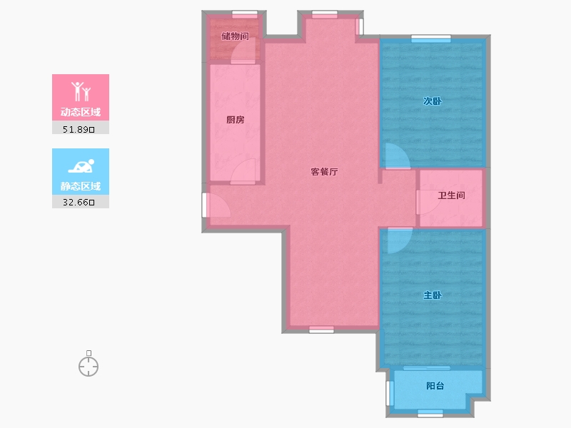 河北省-石家庄市-荣盛华府-76.98-户型库-动静分区