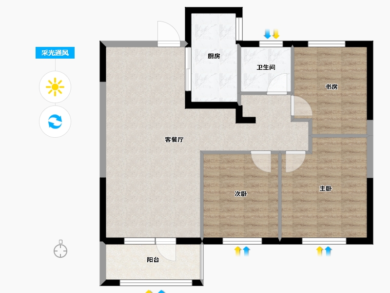 山东省-济宁市-金色兰庭香堤-83.00-户型库-采光通风