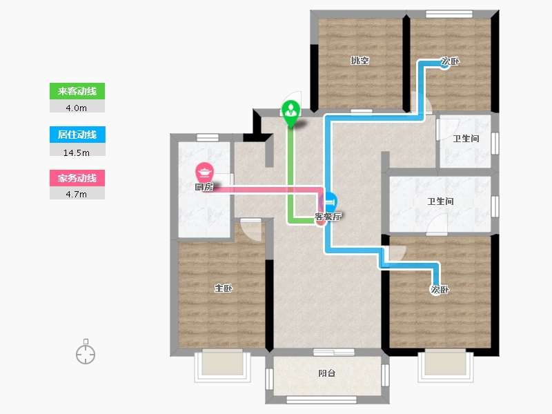 浙江省-嘉兴市-孔雀城·翰邻悦府-89.99-户型库-动静线