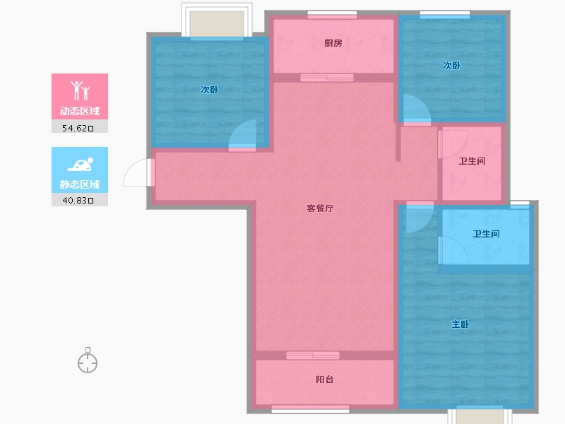 陕西省-宝鸡市-育才壹號公园-84.21-户型库-动静分区