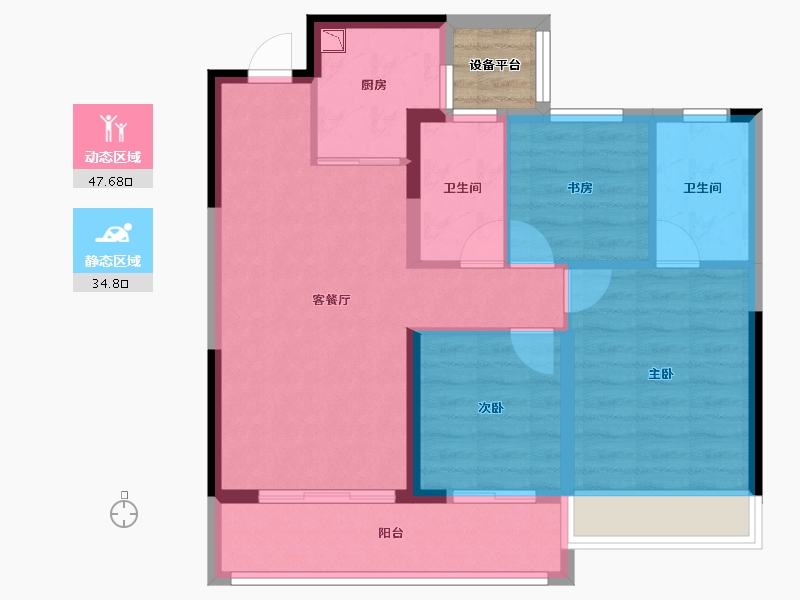 浙江省-温州市-熙悦里-75.80-户型库-动静分区