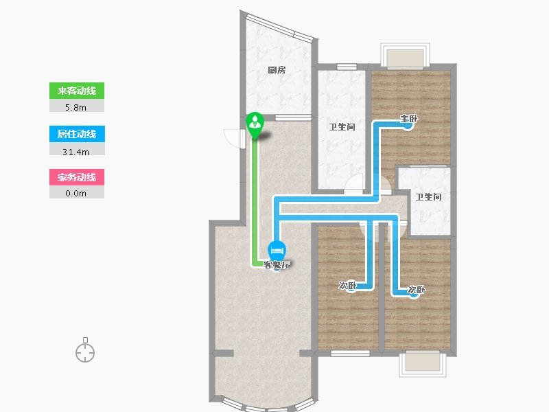 四川省-成都市-风华苑-108.84-户型库-动静线