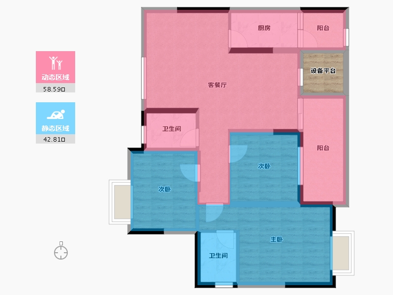 重庆-重庆市-新城一号-92.96-户型库-动静分区