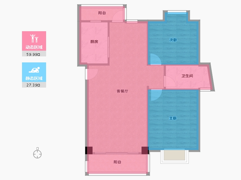 福建省-厦门市-绿苑小区-79.81-户型库-动静分区