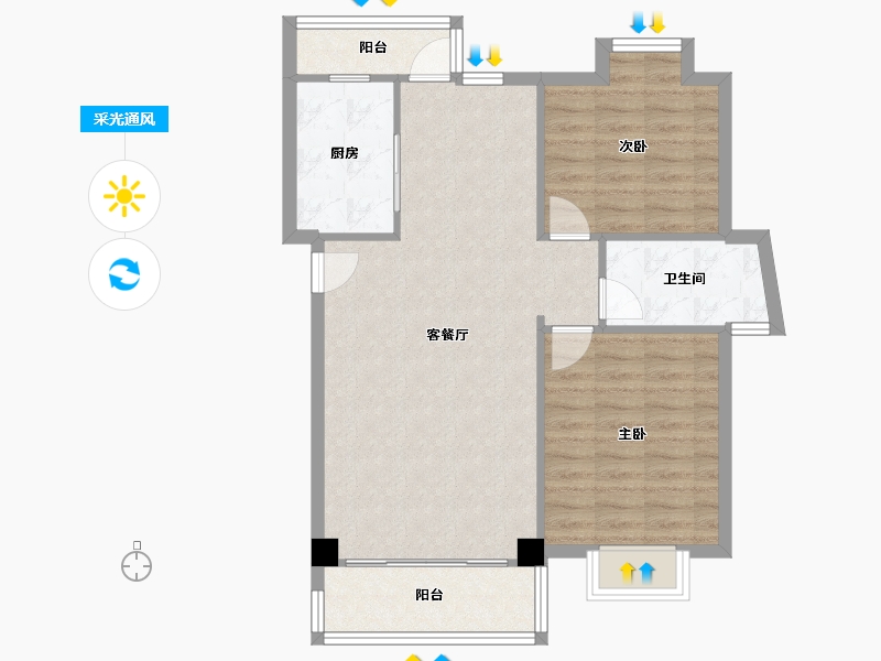 福建省-厦门市-绿苑小区-79.81-户型库-采光通风