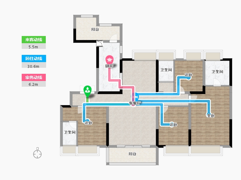 湖南省-长沙市-碧桂园荟隽棠-147.27-户型库-动静线