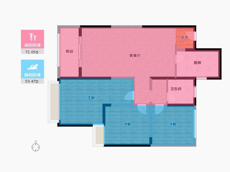 陕西省-西安市-万科幸福里-109.99-户型库-动静分区