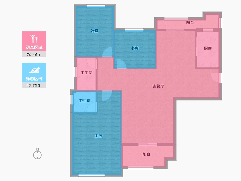 广东省-珠海市-仁恒滨海半岛4期-107.48-户型库-动静分区