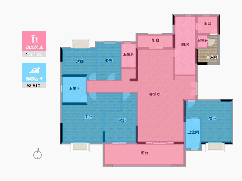 江苏省-镇江市-碧桂园樾俯-192.04-户型库-动静分区