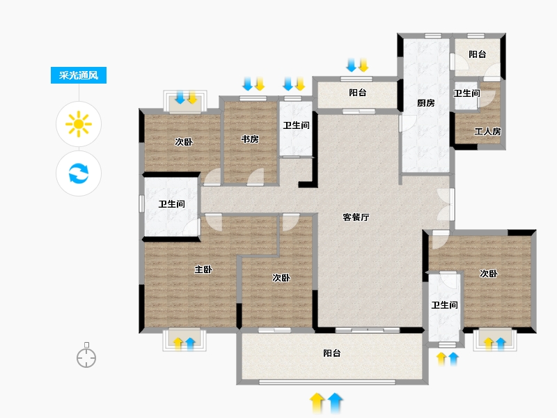 江苏省-镇江市-碧桂园樾俯-192.04-户型库-采光通风