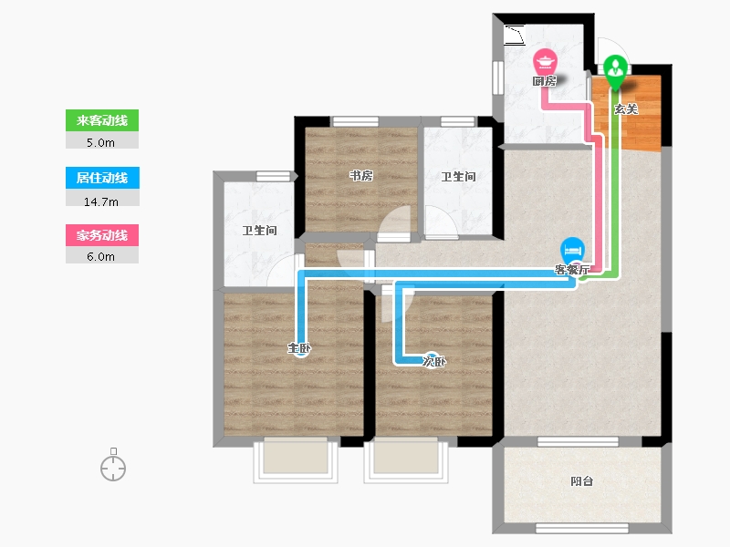 湖北省-武汉市-�吃没�府-78.75-户型库-动静线