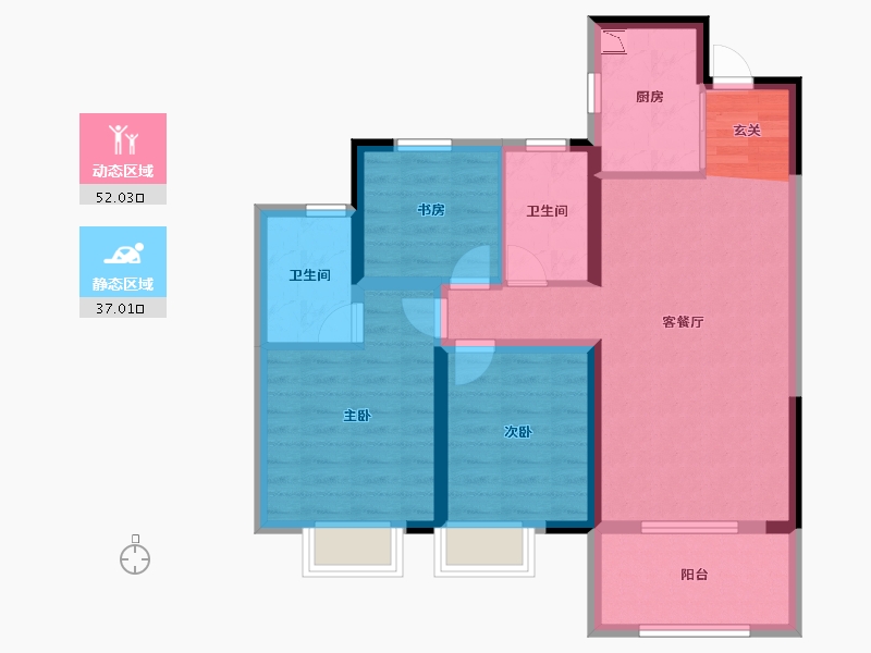 湖北省-武汉市-�吃没�府-78.75-户型库-动静分区