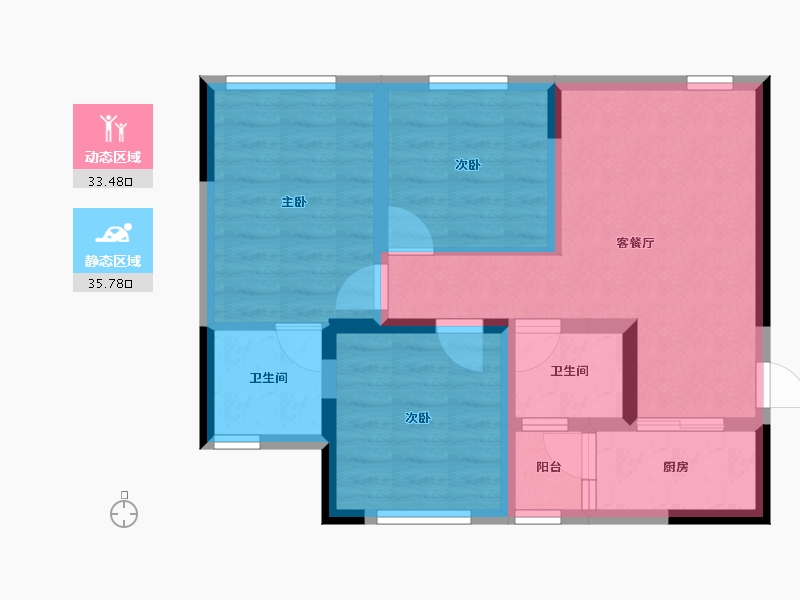 四川省-南充市-逸和中央公园-60.41-户型库-动静分区