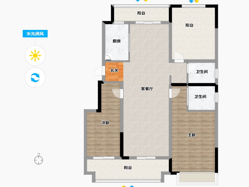 安徽省-滁州市-铂悦府-124.01-户型库-采光通风