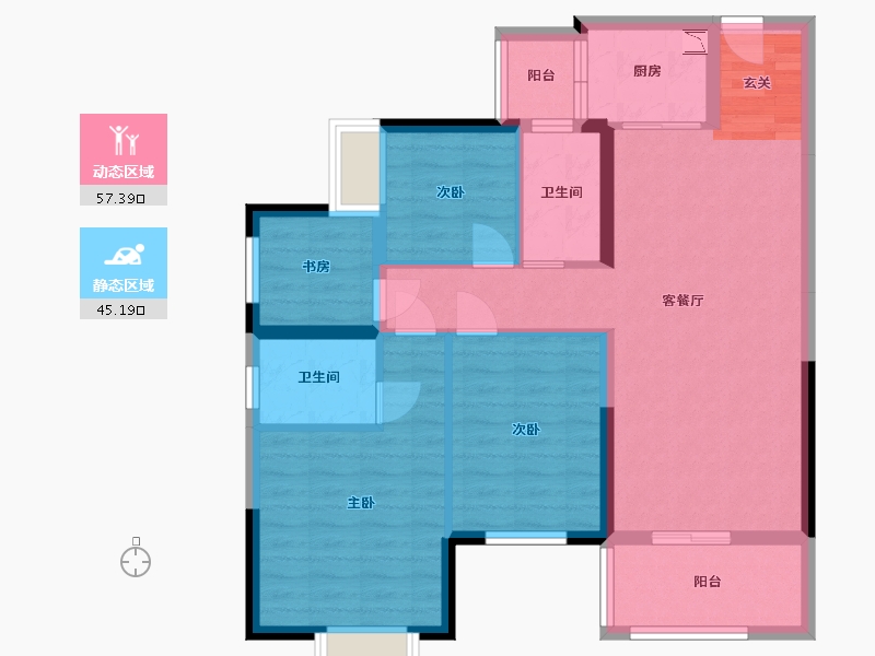 湖南省-长沙市-保利茉莉公馆-91.17-户型库-动静分区