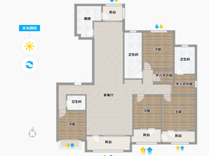 山东省-济南市-德润天玺-174.16-户型库-采光通风