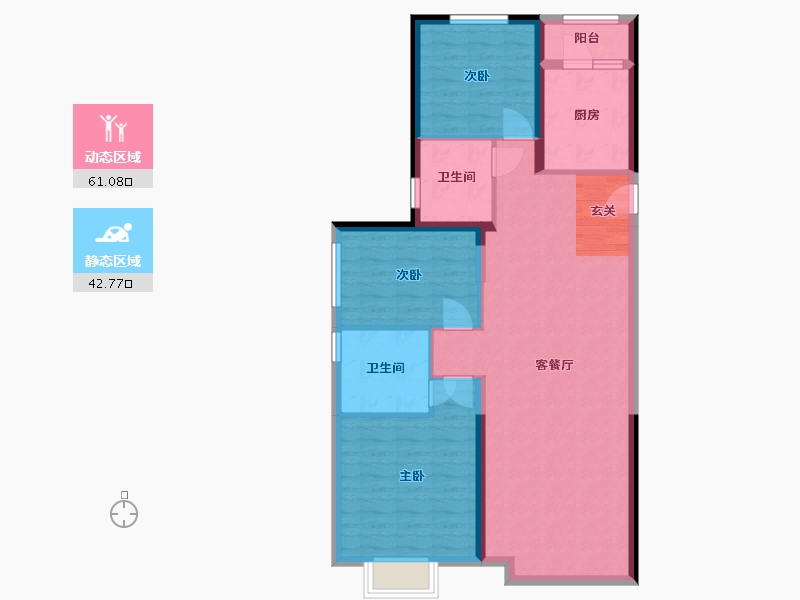 辽宁省-沈阳市-恒大滨江左岸-93.65-户型库-动静分区